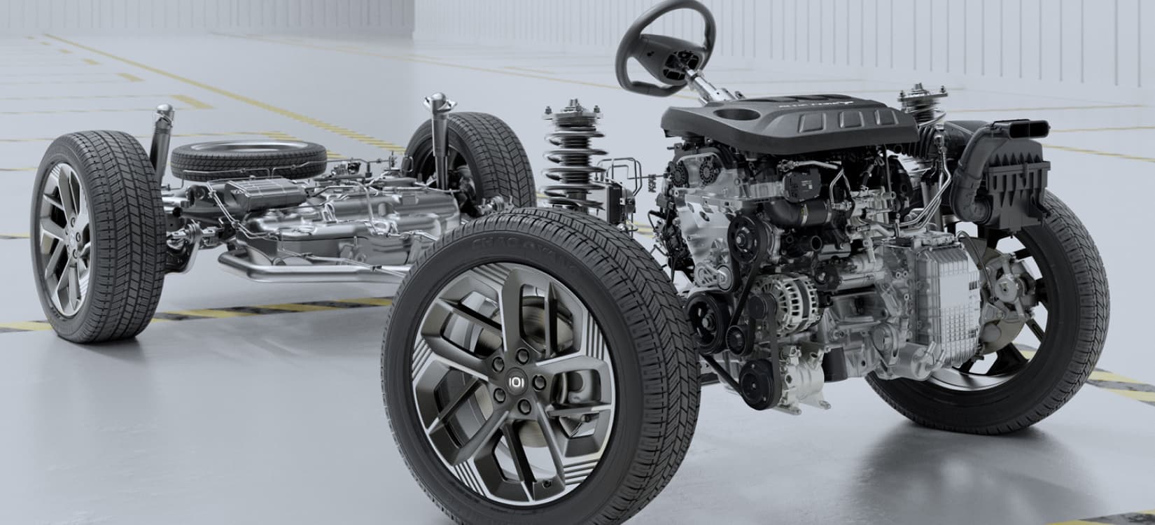 Modos de manejo ECO, NORMAL y SPORT. Suspension delantera/trasera McPherson/Multi-link y direccion con asistencia electrica.