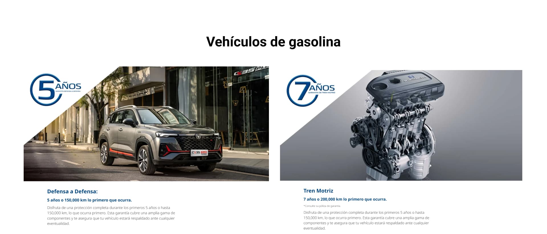 Cobertura de garantía Changan - protección total